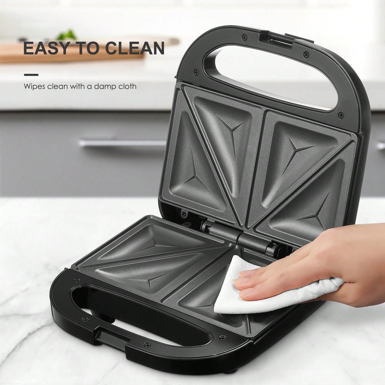 Electric Sandwich Maker & Panini Grill, Fast Heating with Indicator Lights