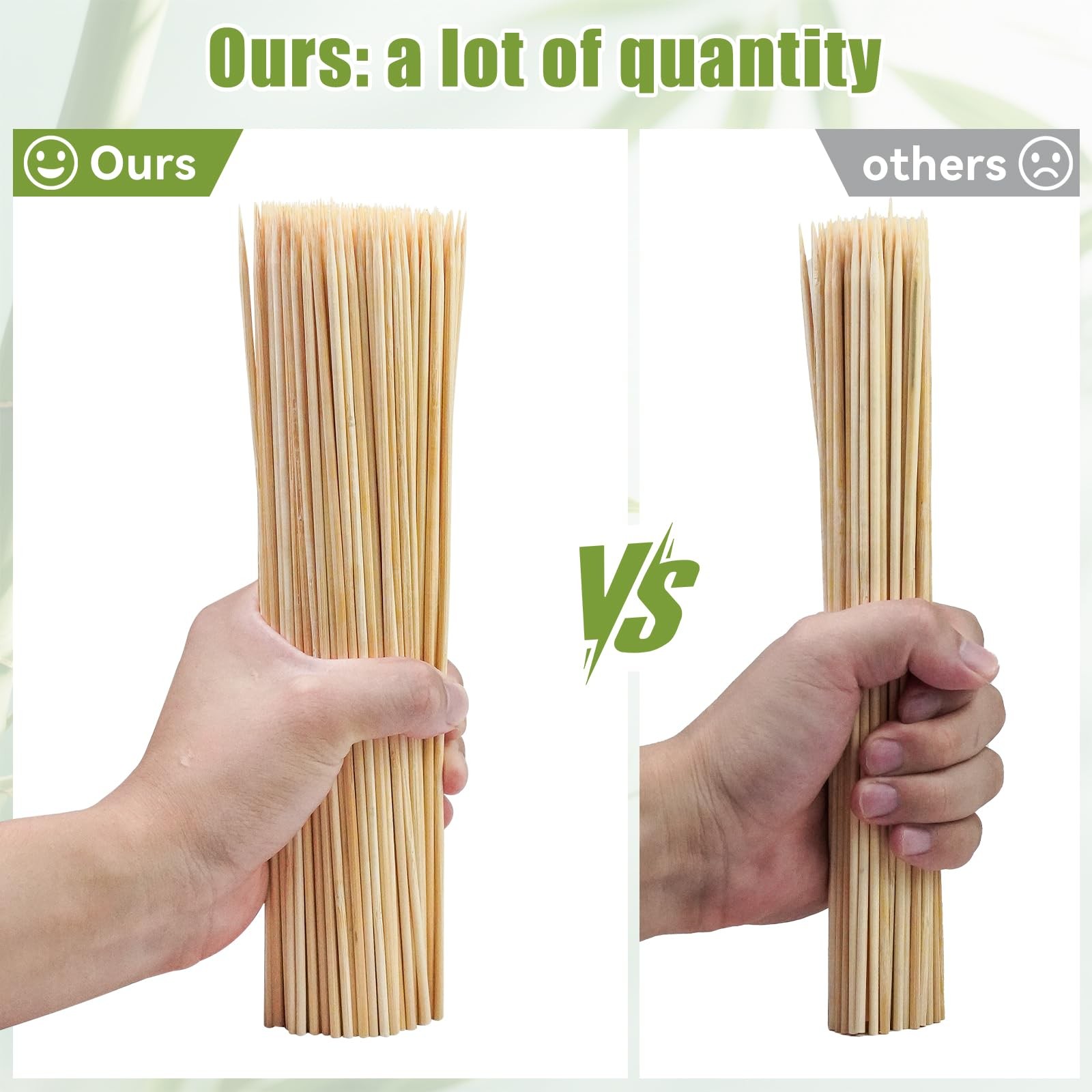200PCS 6 inch Bamboo Skewers for 6 inch,