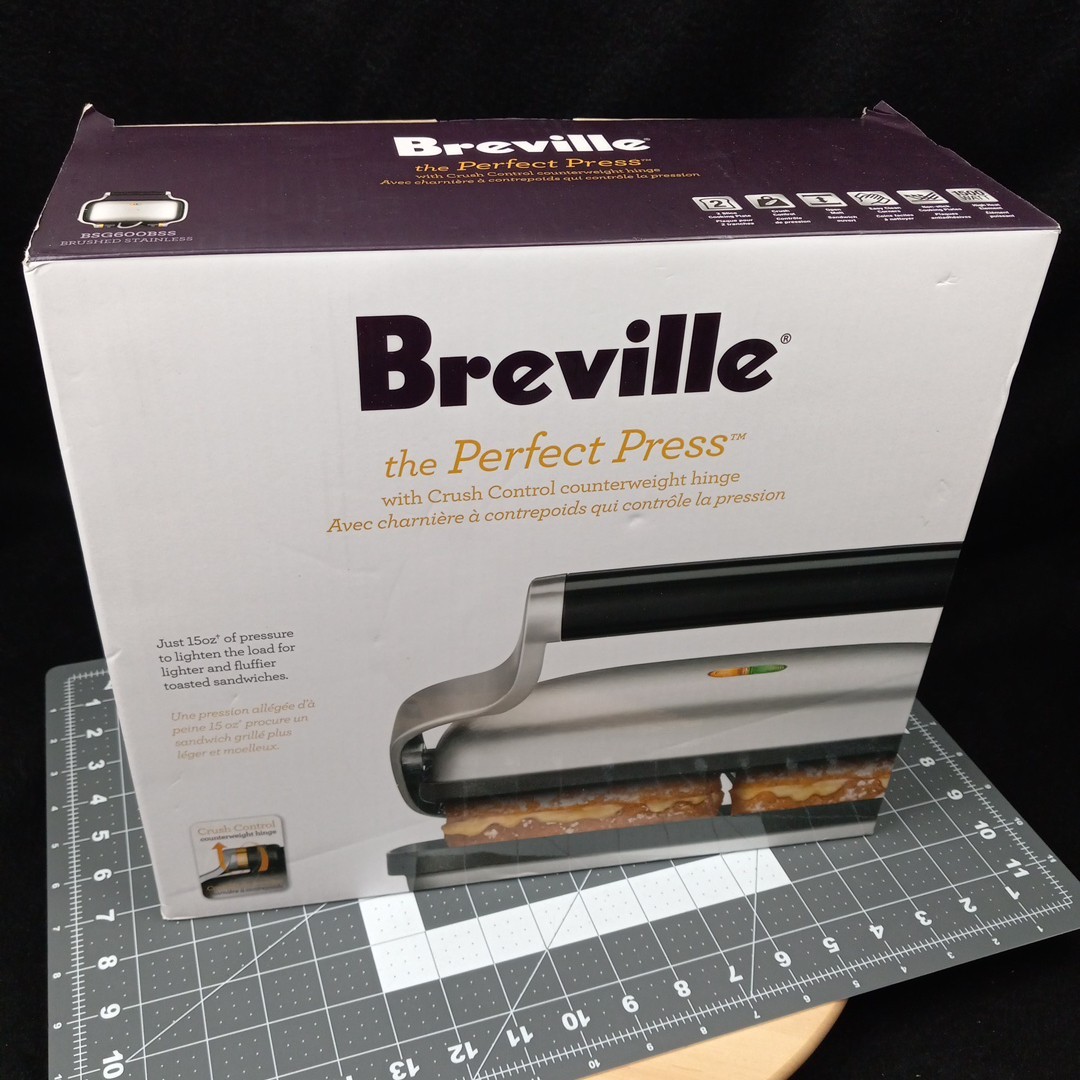 Breville BSG600BSS Sandwich Panini Press, Brushed Stainless Steel -New in Box
