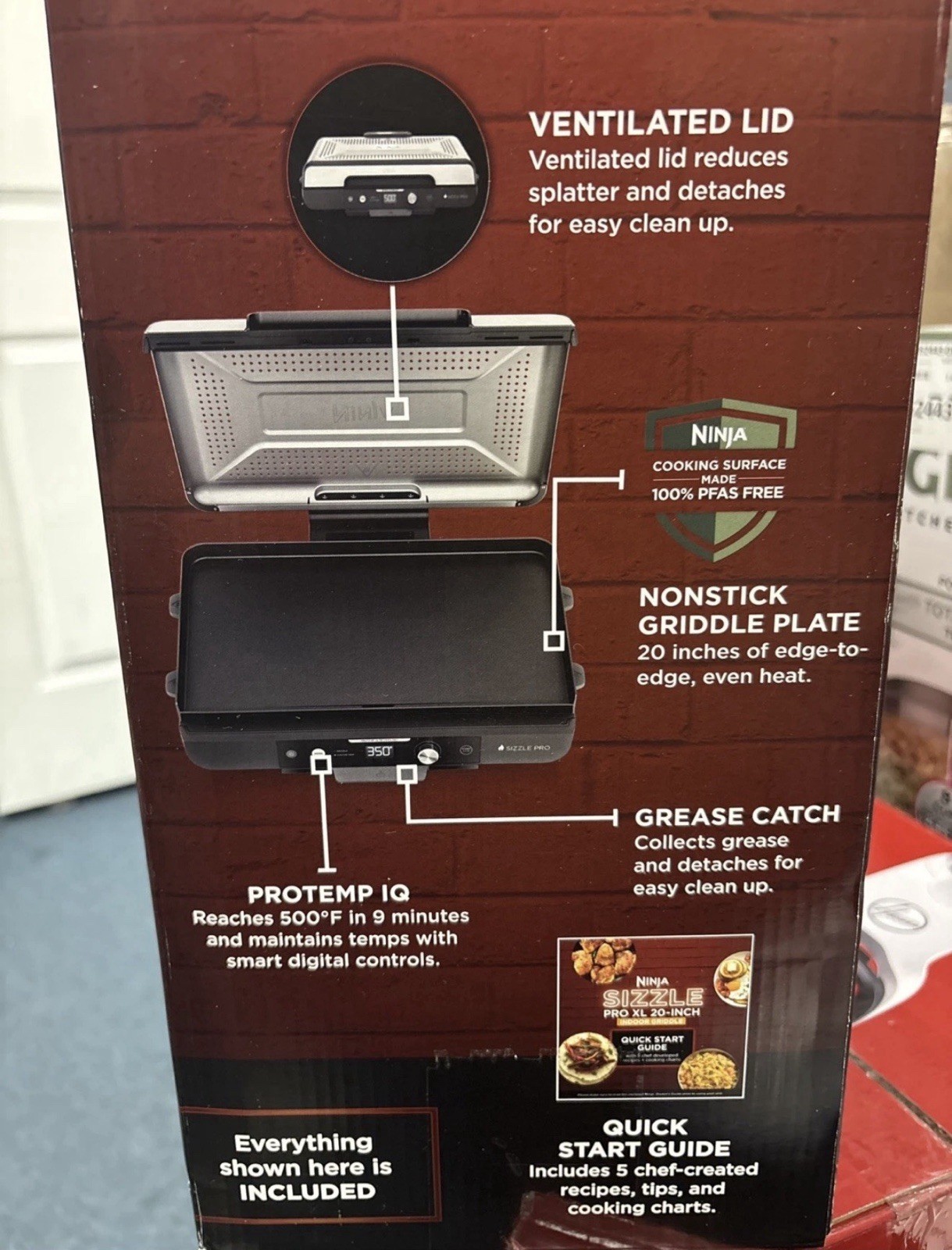 Ninja GX101 Sizzle Pro XL 20-Inch Indoor Griddle & Grill with ProTemp IQ✅‼️🔥