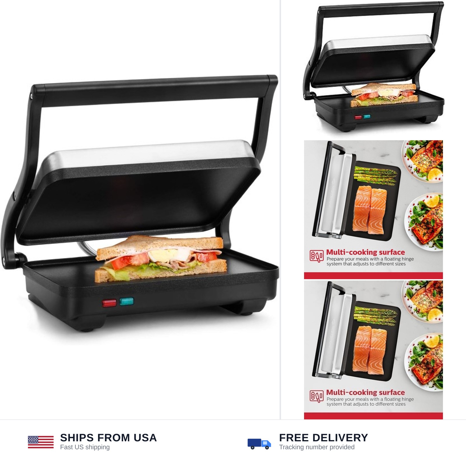 Holstein Housewares Electric Griddle for Toasting Sandwiches, Various Snacks …