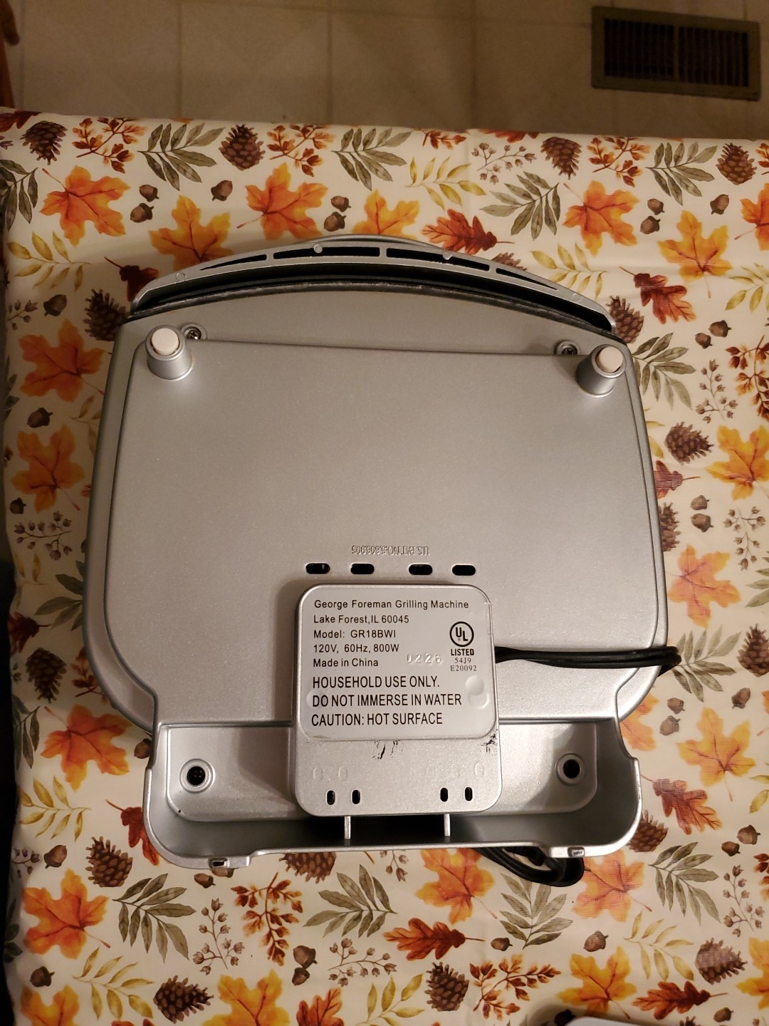 George Foreman Lean Mean Grill Super Champ Colors Blue Top Bread Warmer GR18BWI