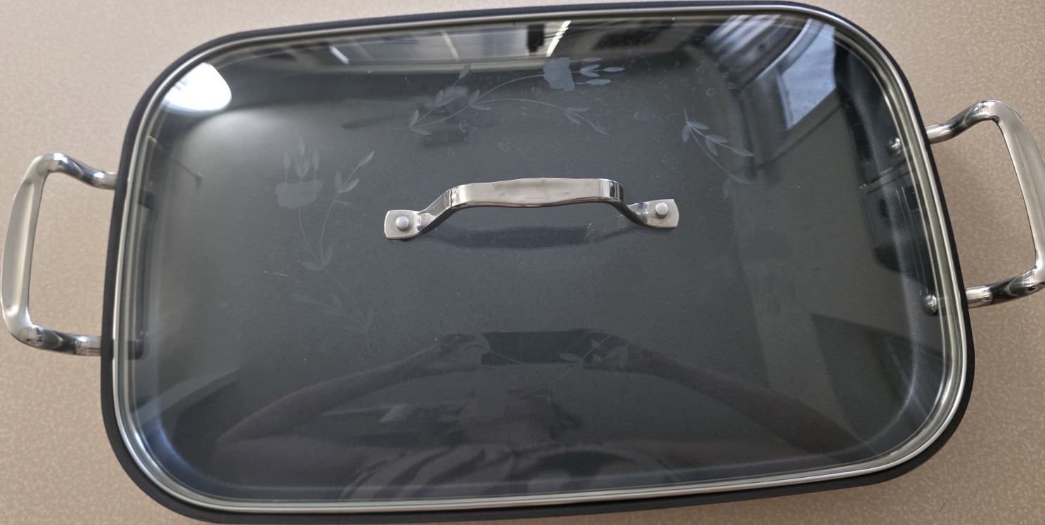 PH Panther House PH 17×13 Non-Stick Stainless Steel Rectangular Grill Pan 17×13″