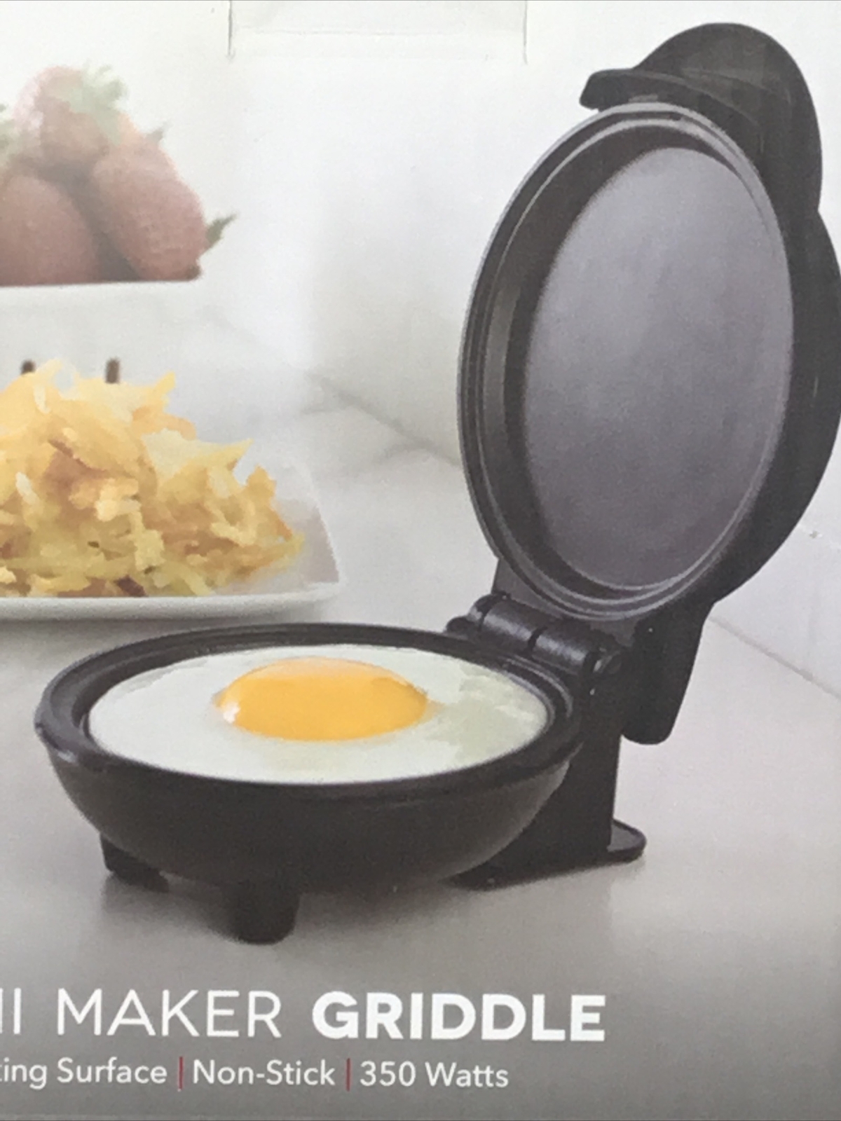 Dash Compact Mini Maker Griddle 4” Nonstick Cooking Surface Plug In 350 Watts