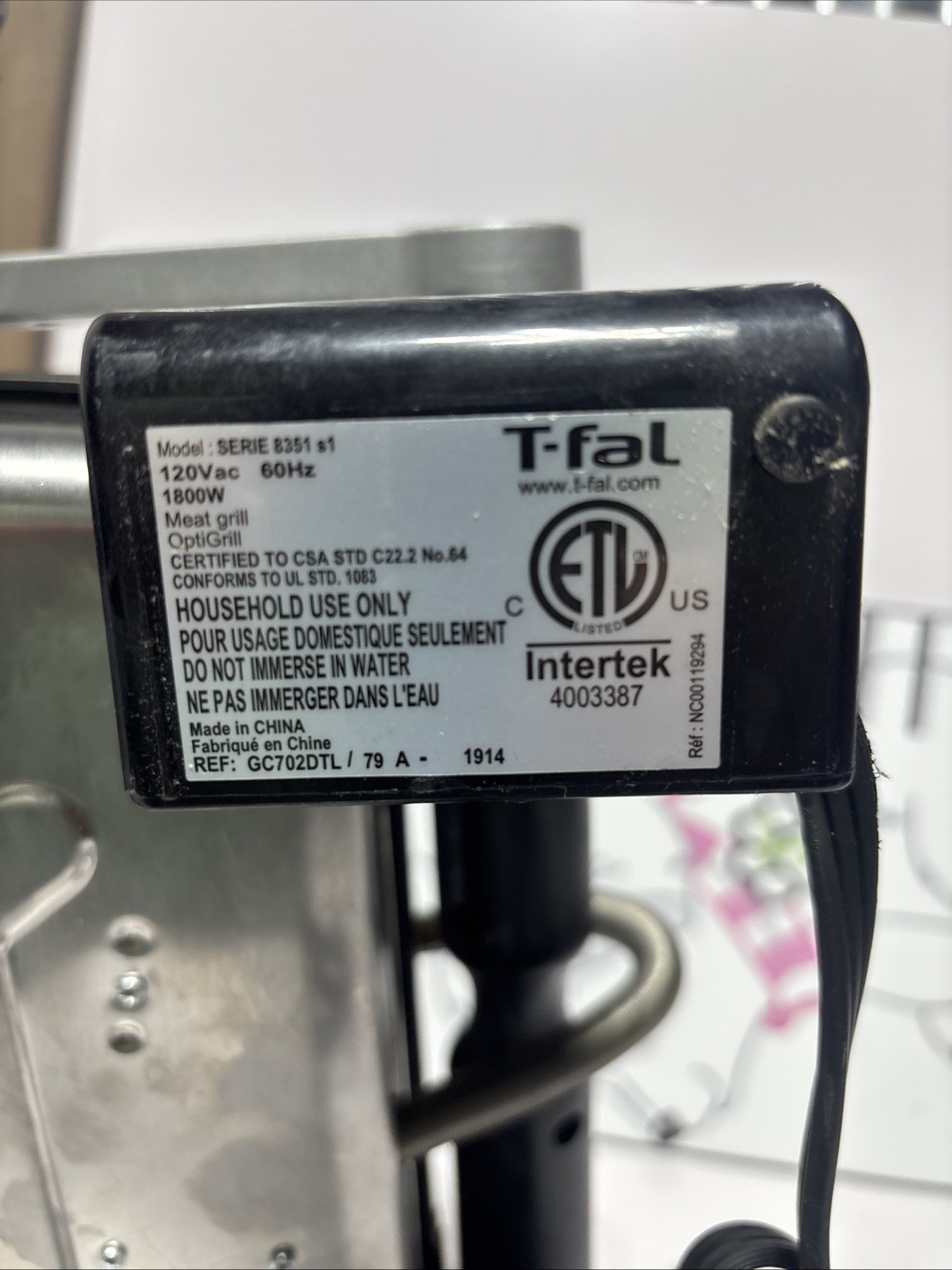 T-fal Stainless Steel Electric OptiGrill w/Removable Drip Pan & Cooking Trays