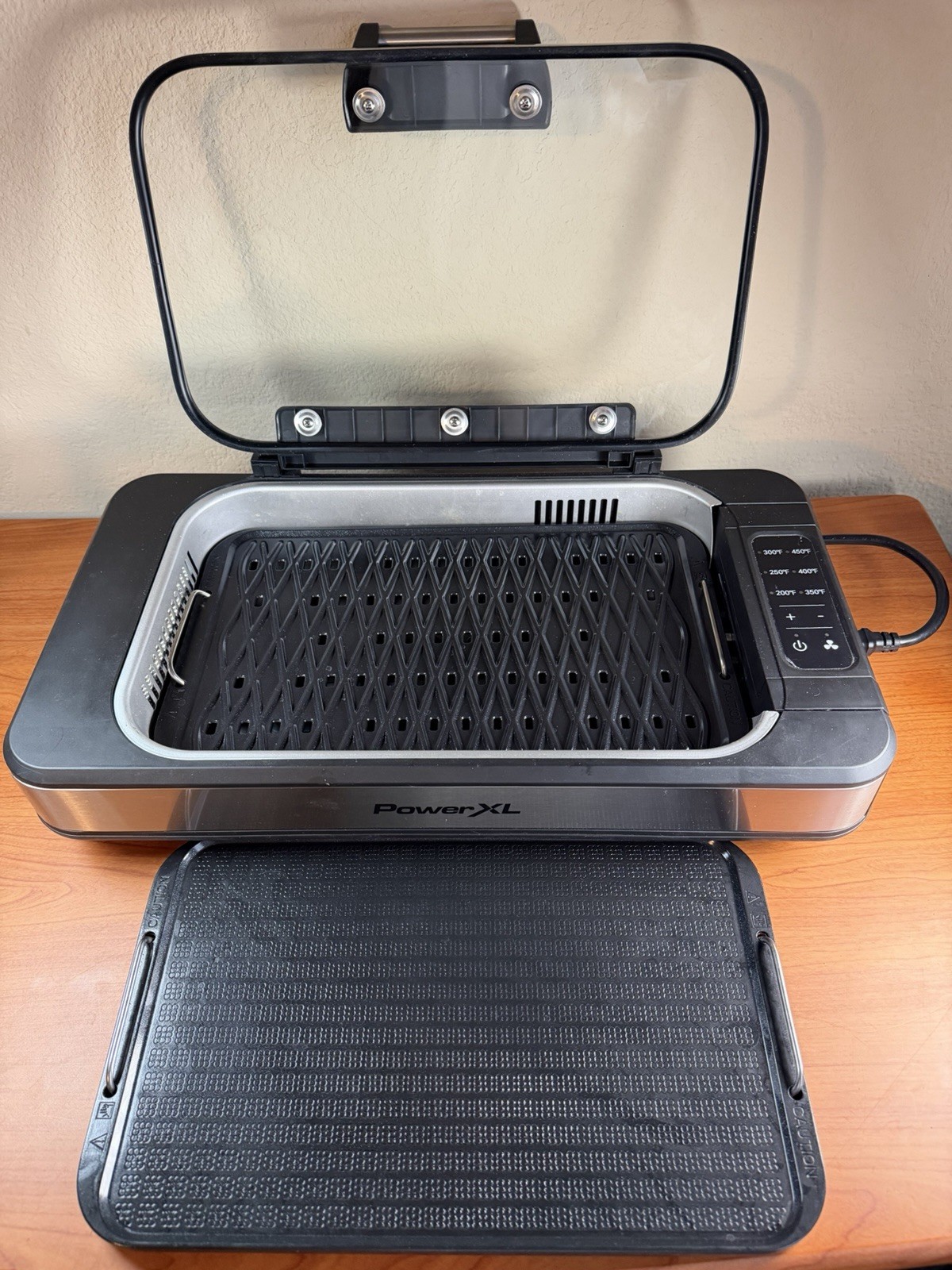 PowerXL Smokeless Grill Elite Indoor Electric Grill Tempered Glass Lid w/Griddle