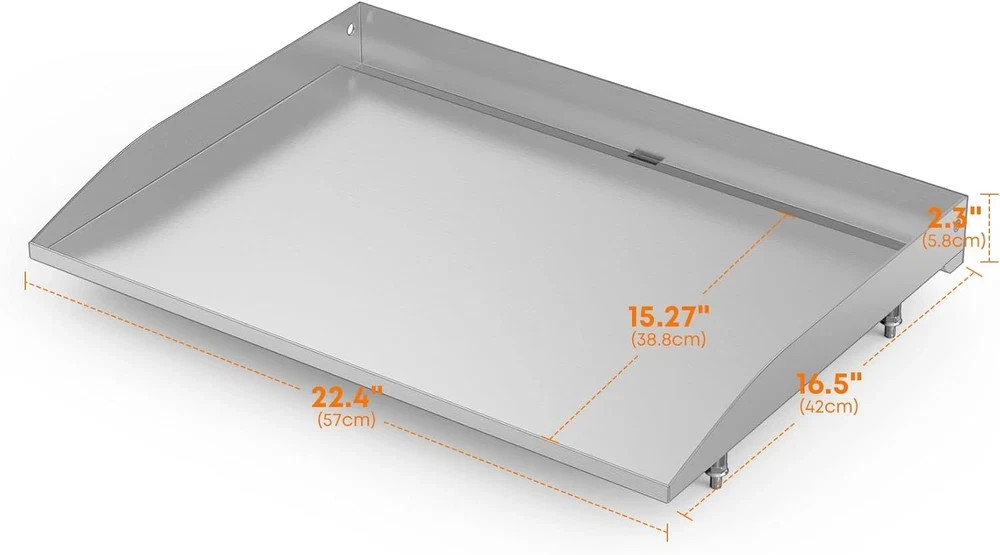 22″ Stainless Steel Griddle Top Replacement for Blackstone with Grease System