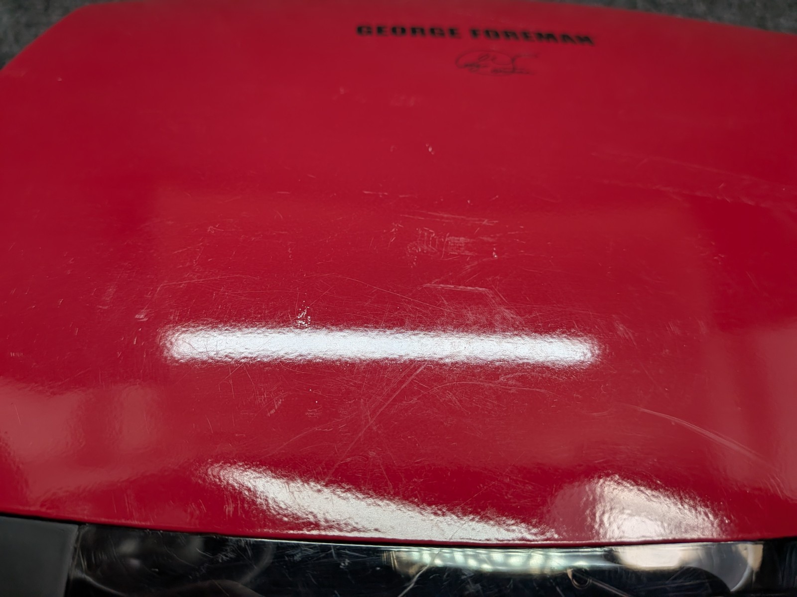 George Foreman GRP95R Red Electric Grill Removable Plates Digital Tested Works