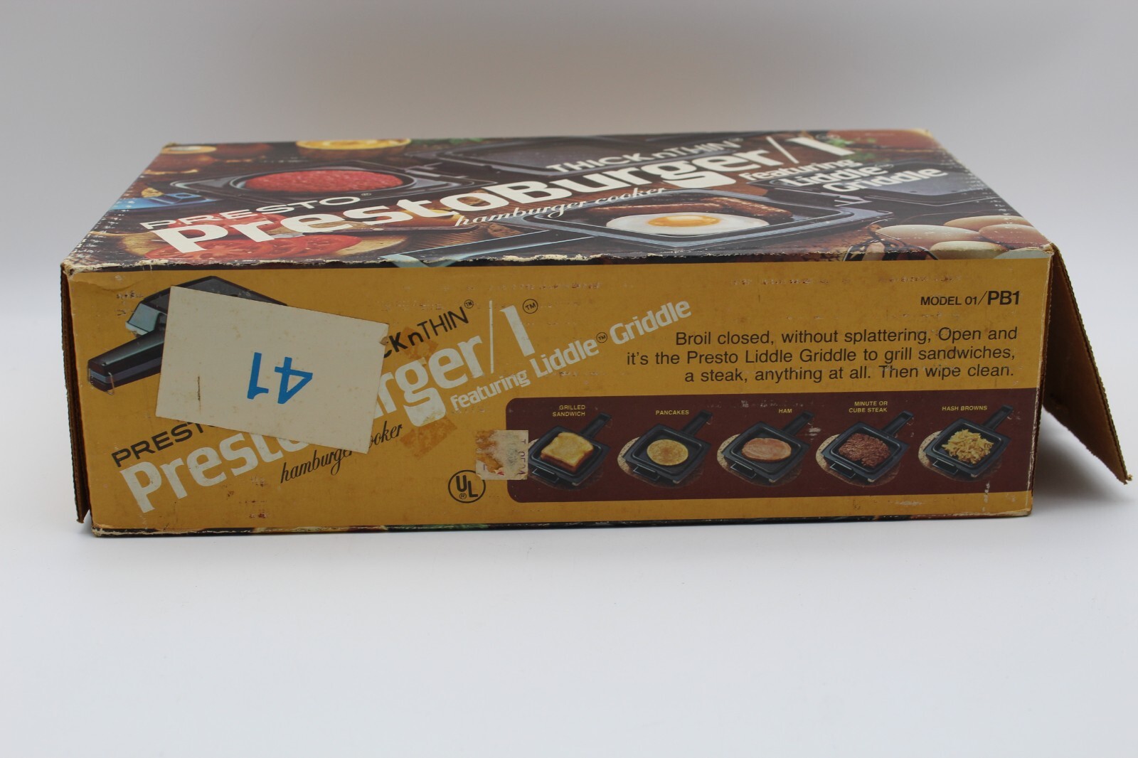 Vintage PRESTO Prestoburger 1 Cooker Grill Liddle Griddle #01/PB1 New Open Box