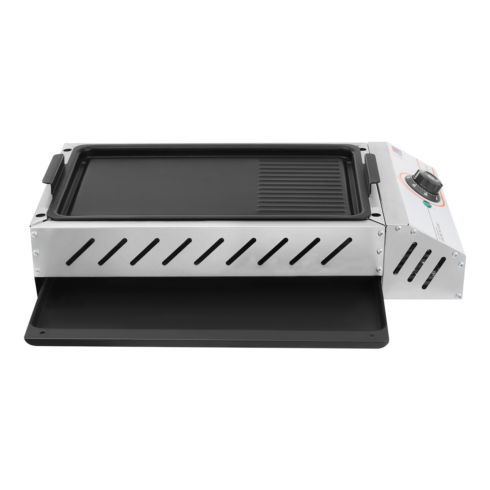 2.5KW BBQ Grill Electric Barbecue Grill Electric Griller Silver Stainless Steel