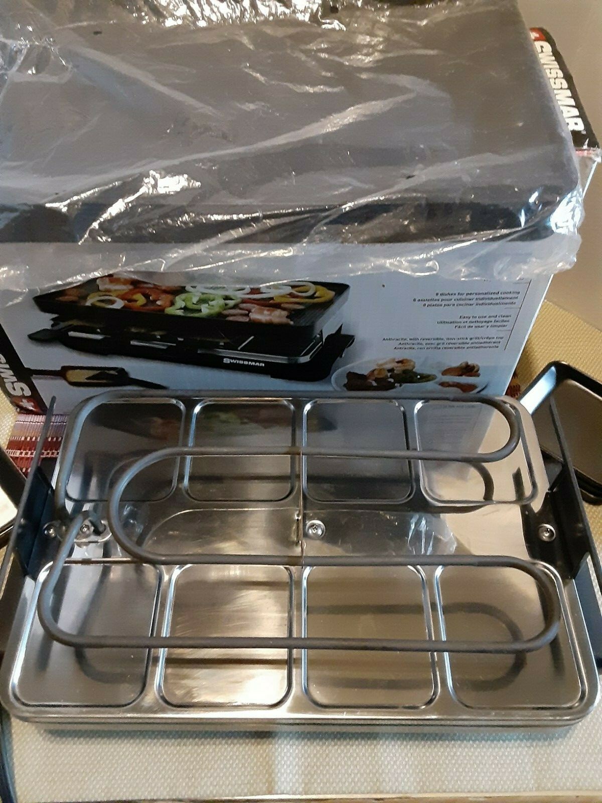 SWISSMAR CLASSIC RACLETTE REVERSIBLE GRILL PARTY GRILL FOR 8