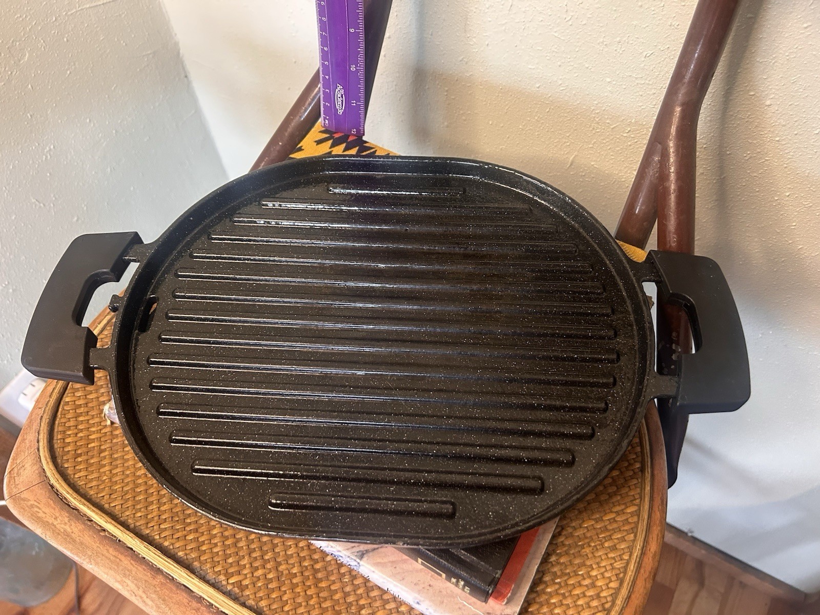 NUWAVE P1 Cast Iron Grill with Enameled Non-Stick Coating Pan Size 12″ x 10″