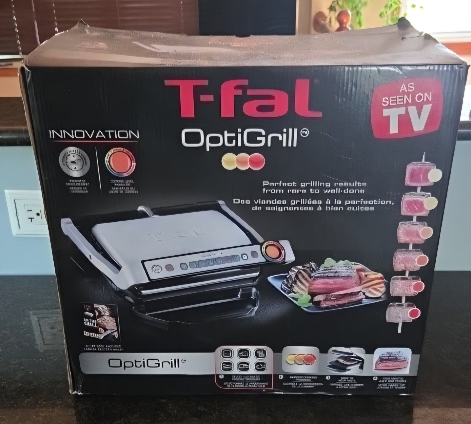 T-Fal OptiGrill 8351s1 Indoor Electric Grill Automatic Sensor Excellent Cond