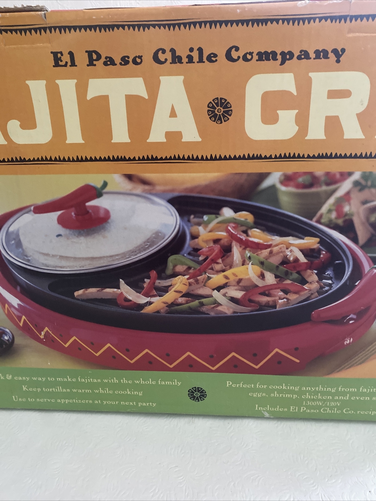 El Paso Chile Co Fajita Grill Tortilla Warmer Cook Serve NEW NIB