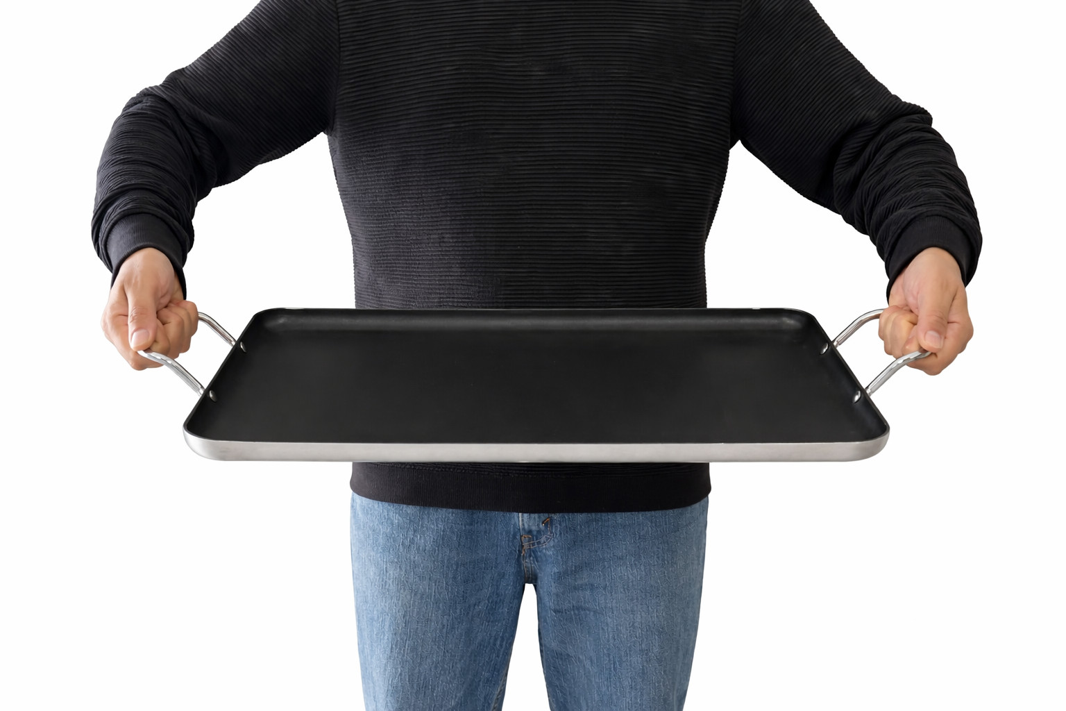 Voyager Tools Aluminum Double Burner Griddle for Stove & Grill, Non-Stick