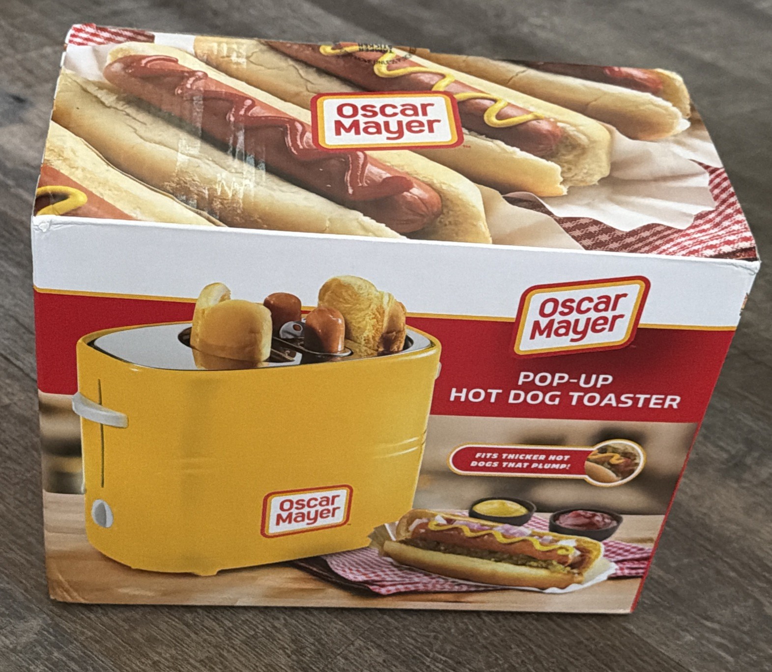 Oscar Mayer 2 Slot Hot Dog and Bun Toaster with Mini Tongs, 2 Slots, Yellow