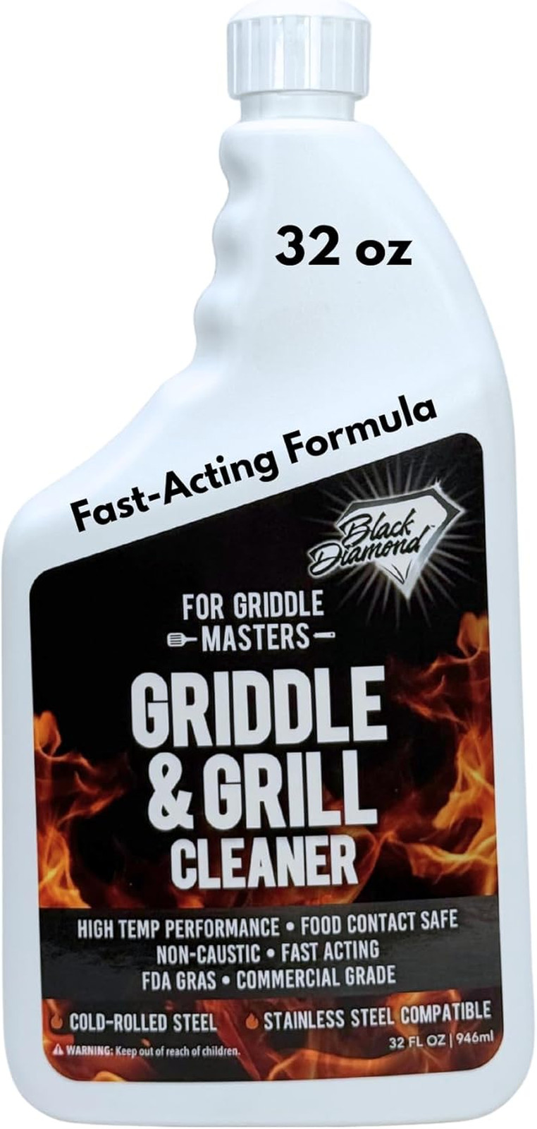 Griddle & Grill Cleaner – Flat Top Griddle Cleaner, Non-Caustic, Food-Contact Sa