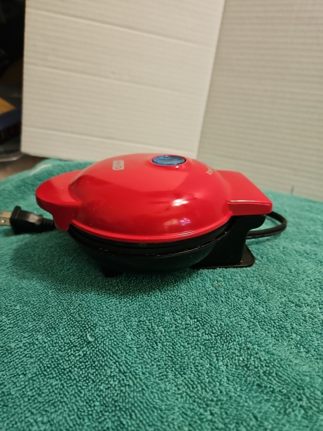 Dash Mini Maker Electric Round Griddle Individual Pancakes Cookies Eggs Red