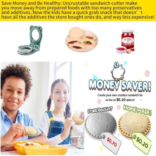 CHICHAUS Uncrustable Sandwich Maker, Sandwich Pocket Circle Shape Cutter & Se…
