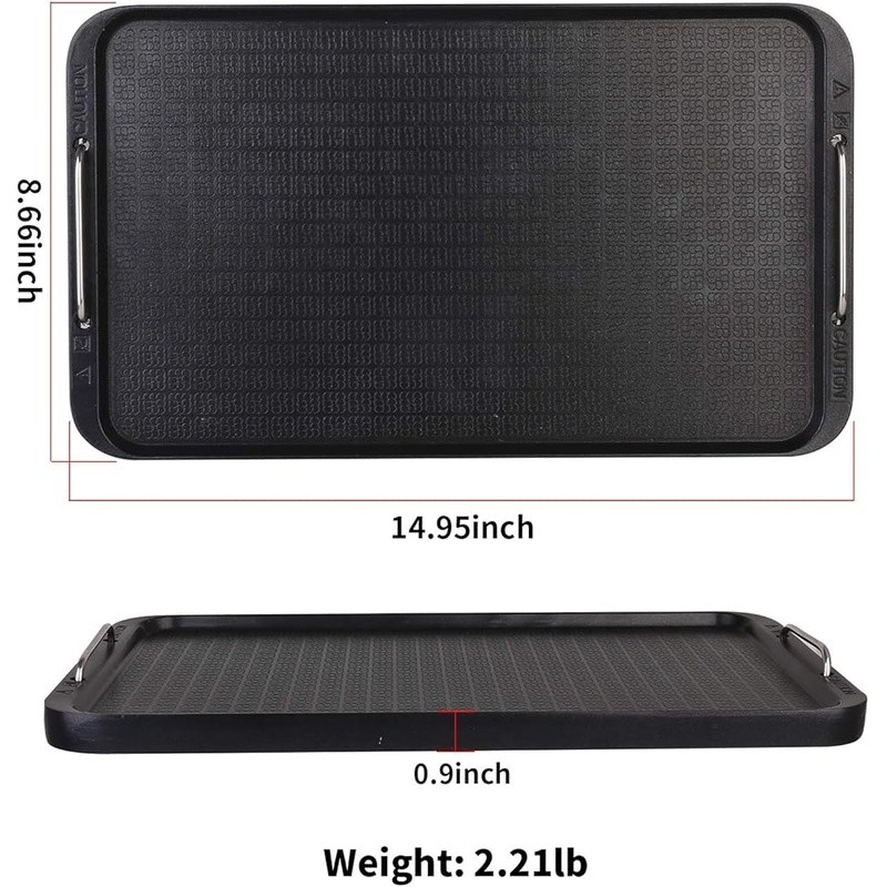 Aluminum Nonstick Griddle Pan Indoor Outdoor Cooking Easy Clean BBQ Plate New