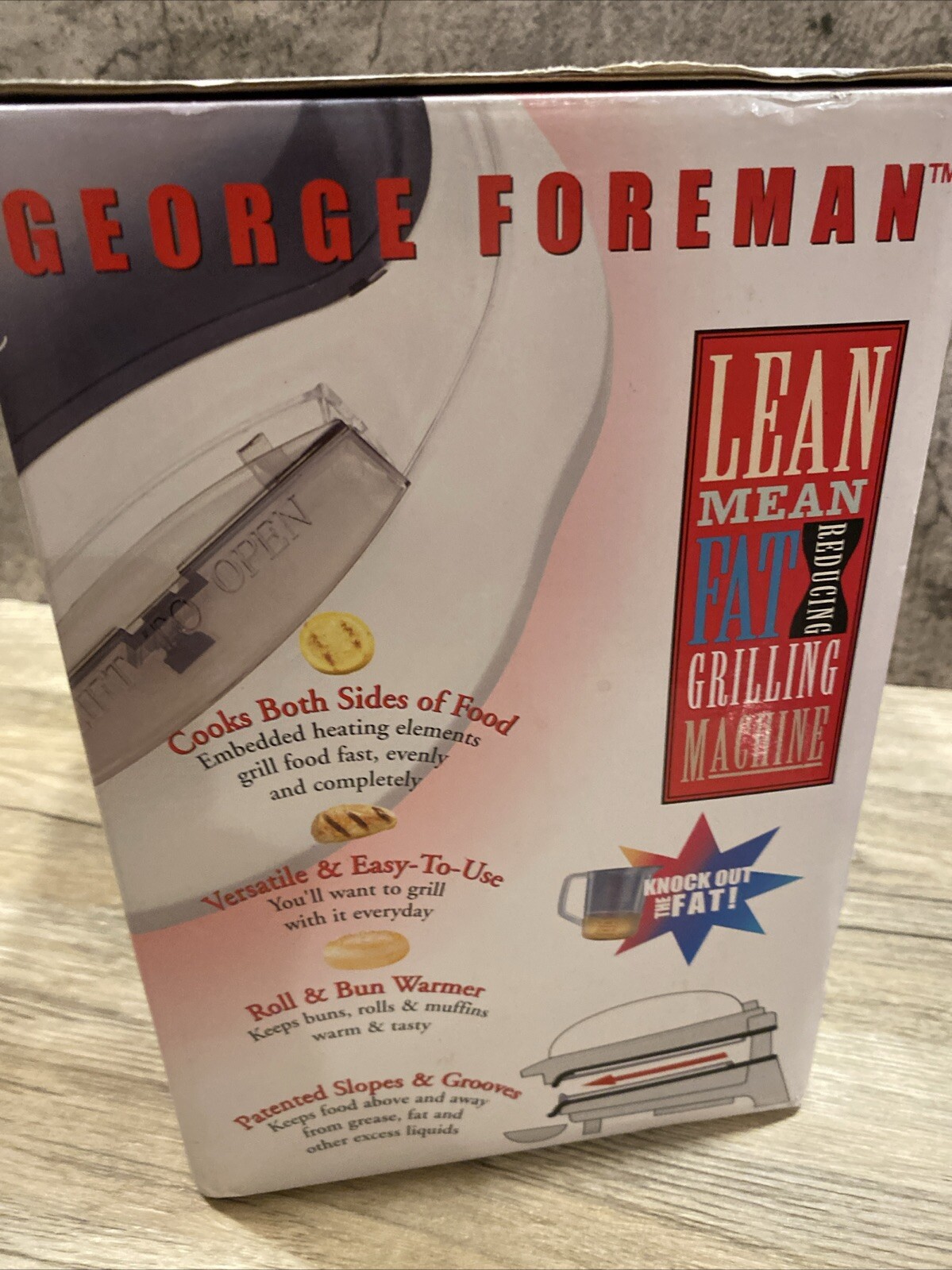 Vintage George Foreman lean mean fat reducing grilling machine