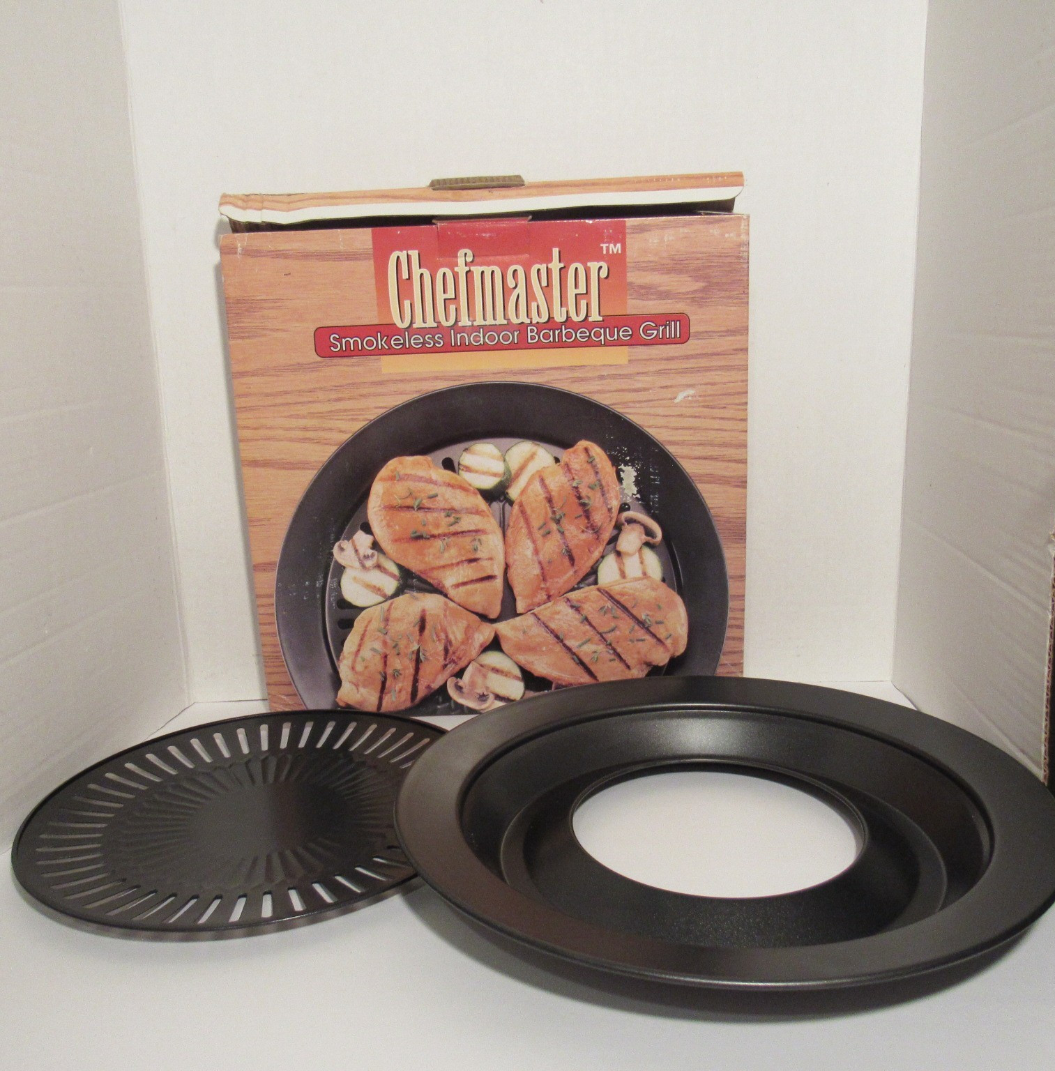 CHEFMASTER KTGR5 Smokeless Indoor Stovetop Black Barbeque Grill, 2 PCS