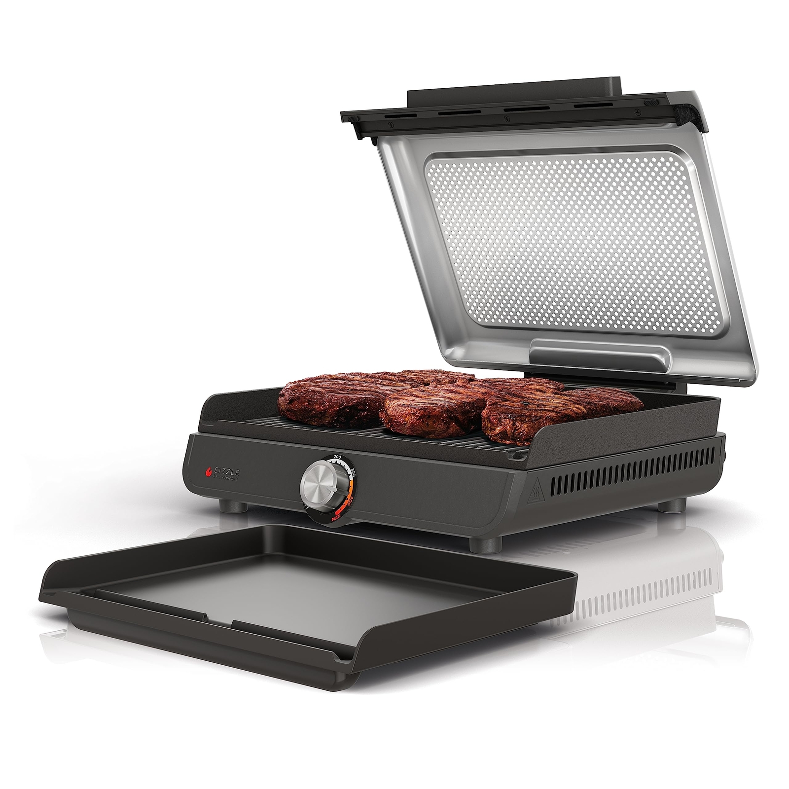 Ninja Sizzle 14 Inch Smokeless Indoor Grill and Griddle with Nonstick Plates