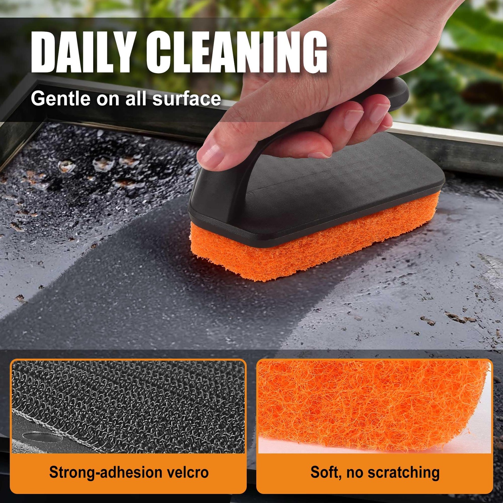 GRILLART Griddle Cleaning Kit for Blackstone, Flat Top Grill BLACK