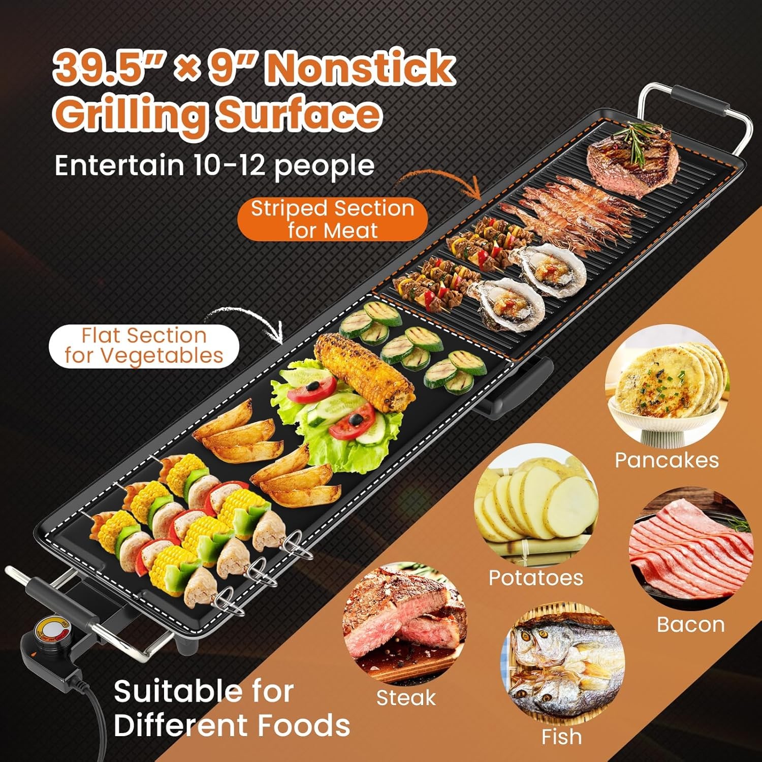 COSTWAY 39.5” Electric Griddle, Extra Large Teppanyaki Grill