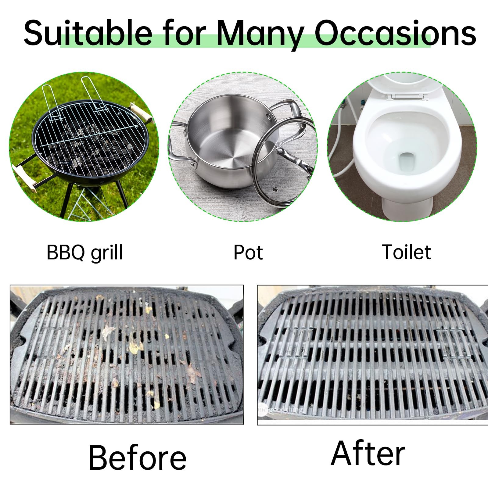 HATOKU 8 Pack Grill Brick & Griddle Stone Cleaning Block, Pumice 8 pack, Gray