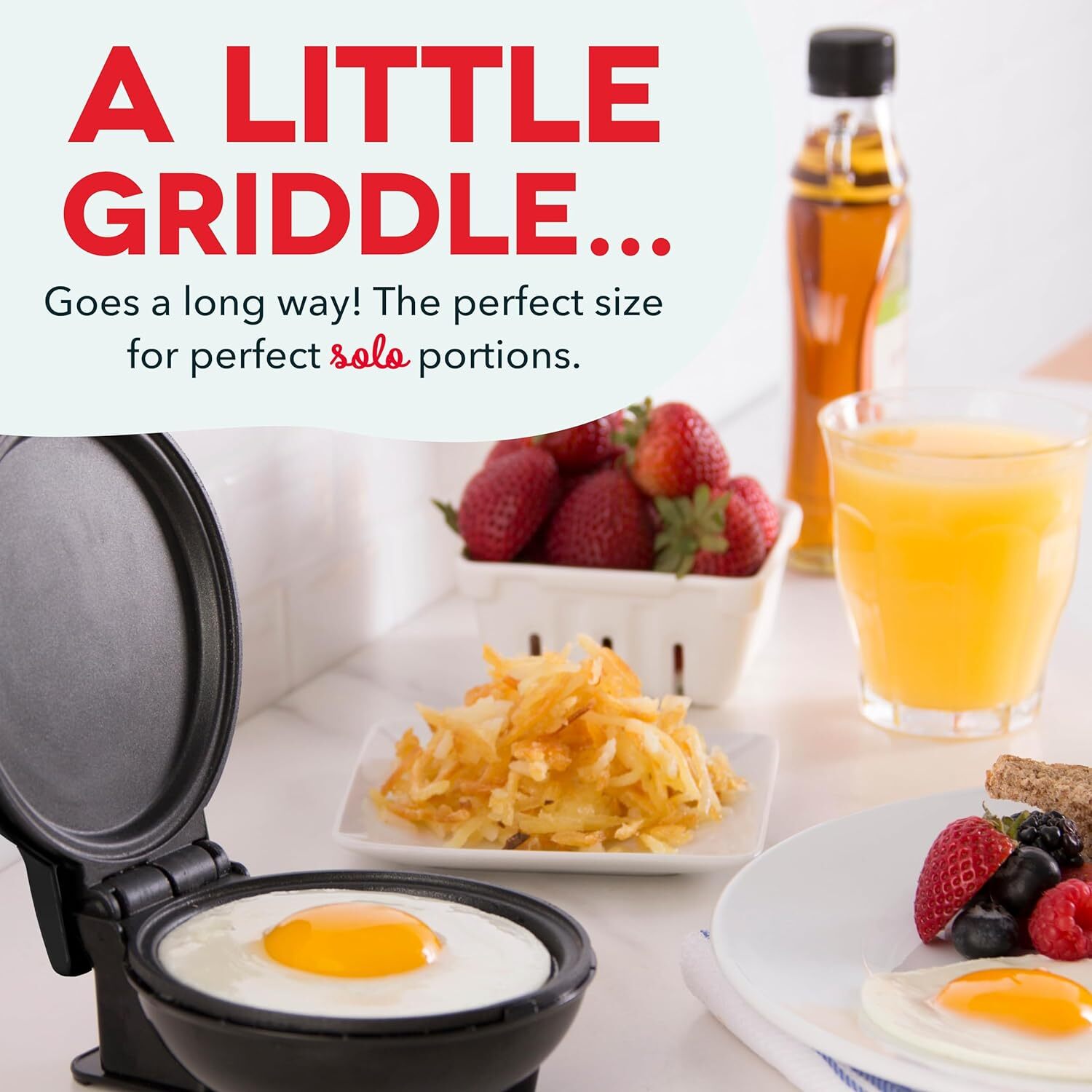 Mini Maker Electric Round Griddle For Individual Pancakes, Cookies, Eggs &