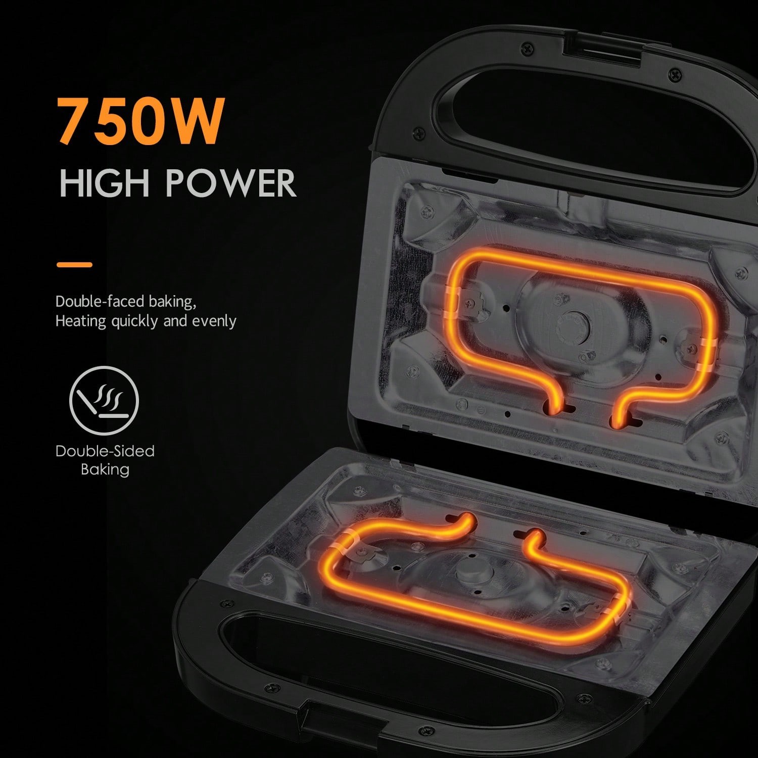 Electric Sandwich Maker & Panini Grill, Fast Heating with Indicator Lights