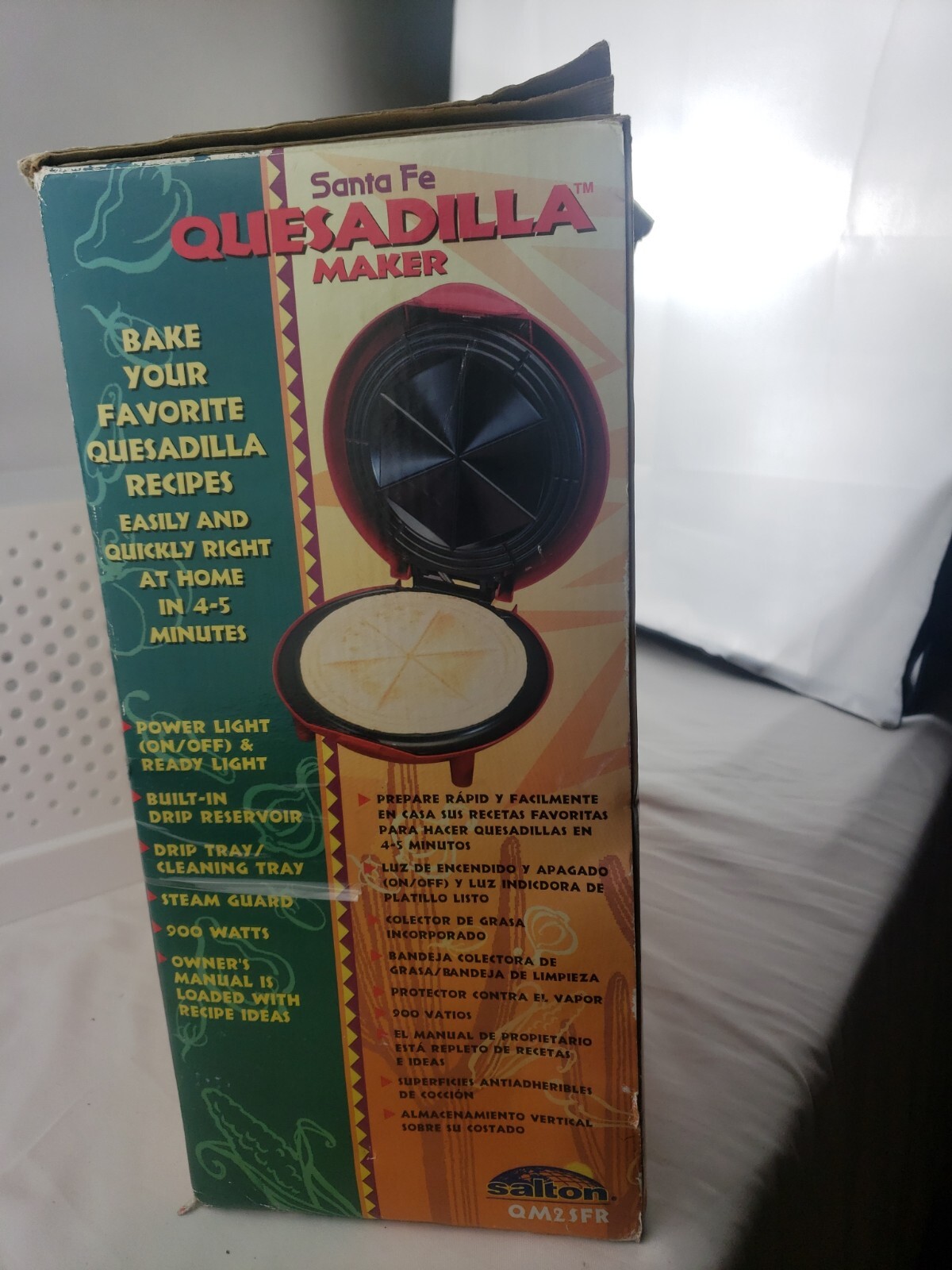 Salton Santa Fe Quesadilla Maker with Built-In Tortilla Warmer New