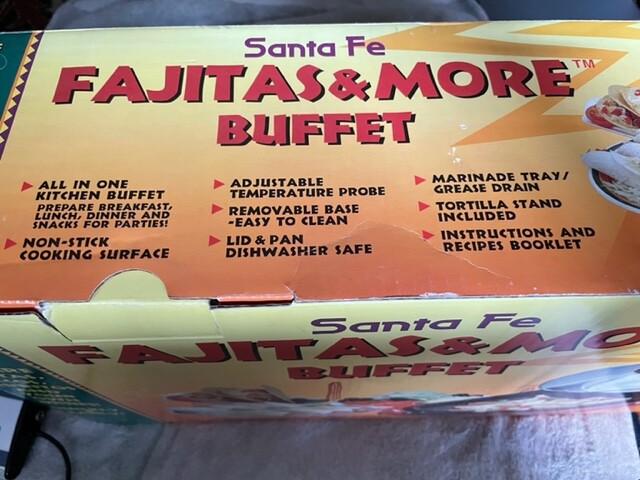 Santa Fe Fajitas & More Buffet Taco Burrito Fajita Maker NEW