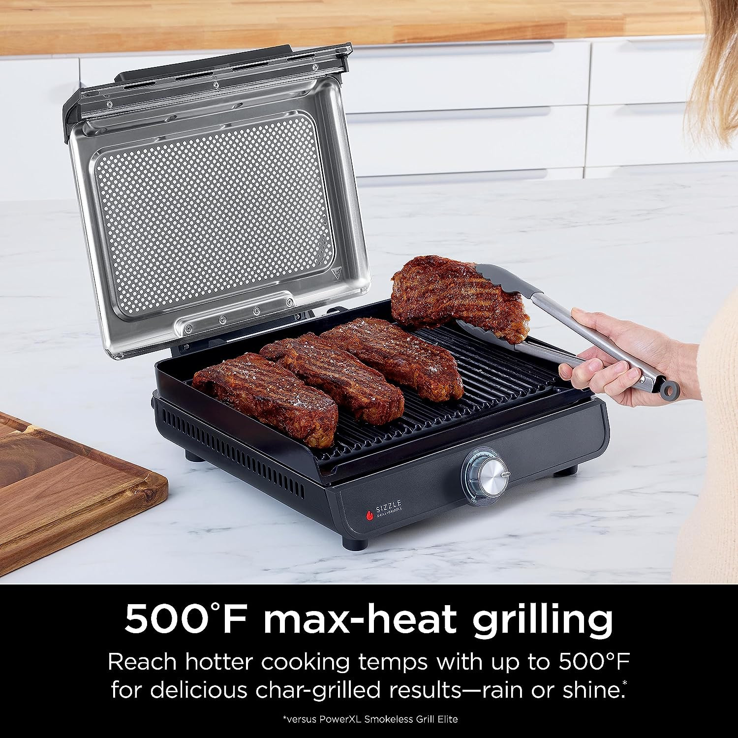 Ninja Sizzle Smokeless Indoor Grill&Griddle W14” Interchangeable Nonstick Plate