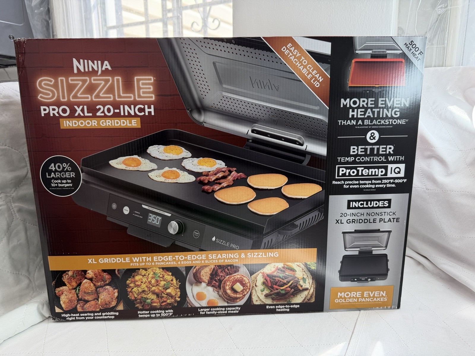 Ninja – Sizzle Pro XL 20-Inch Indoor Griddle & Grill with ProTemp IQ – Black