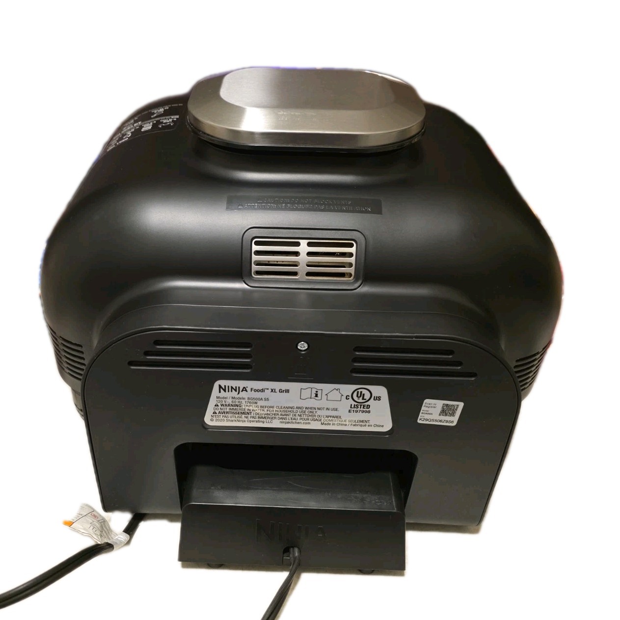 Ninja BG500A Foodi 5 In 1 Indoor Grill and Air Fryer Stainless Steel Cooking Pot