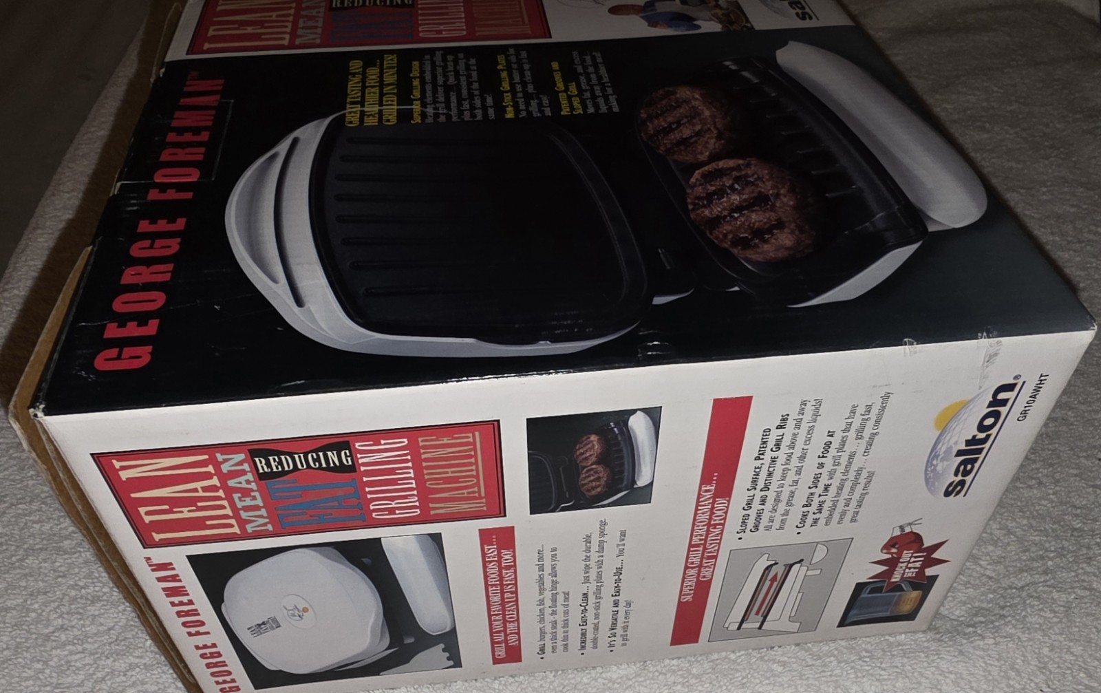 NEW In Box George Foreman Lean Mean Fat Reducing Grilling Machine GR10AWHT White