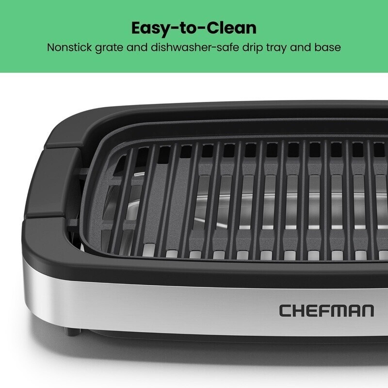 Smokeless Indoor Electric Grill Nonstick Temperature Control Tabletop BBQ 1500W