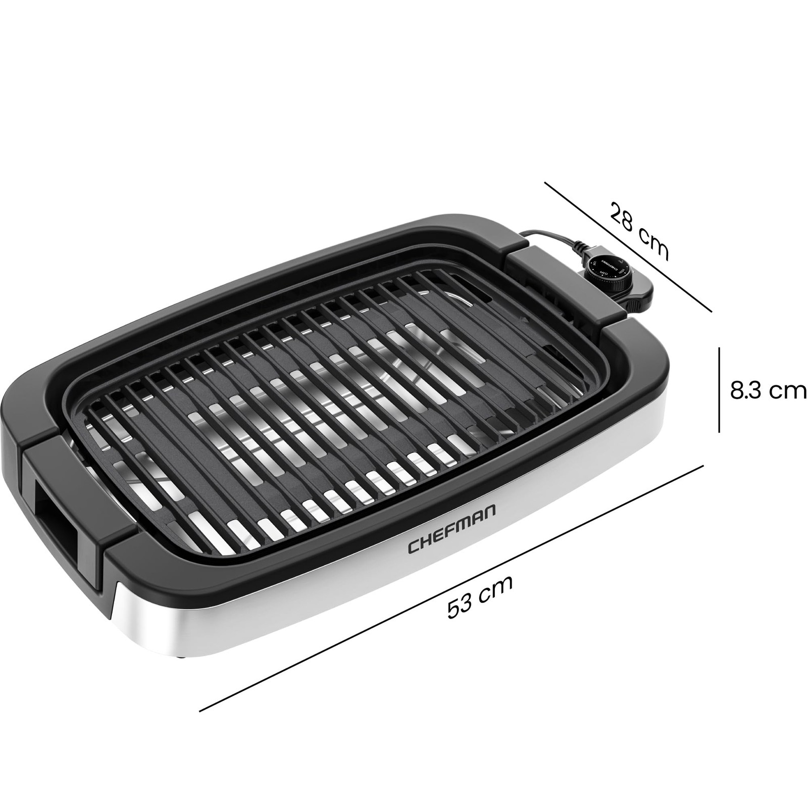 Chefman Smokeless Indoor Electric Grill, Extra Large Grilling Surface, Nonsti…