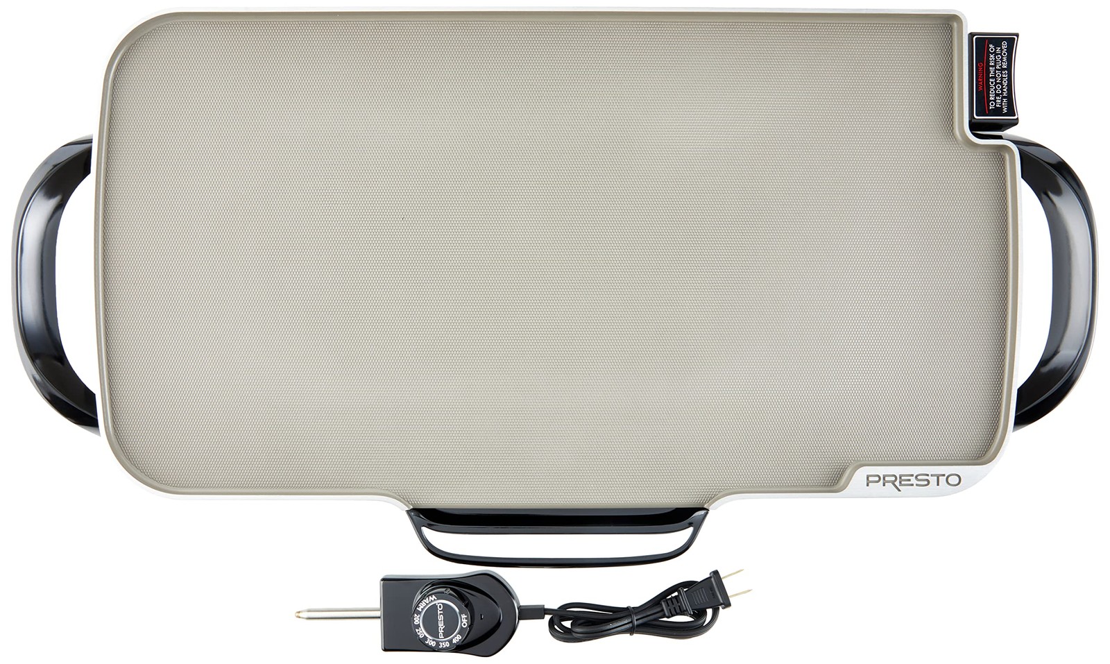 Presto 07062-22-Inch Ceramic Removable Handles Electric 22 Inch, Black & Grey
