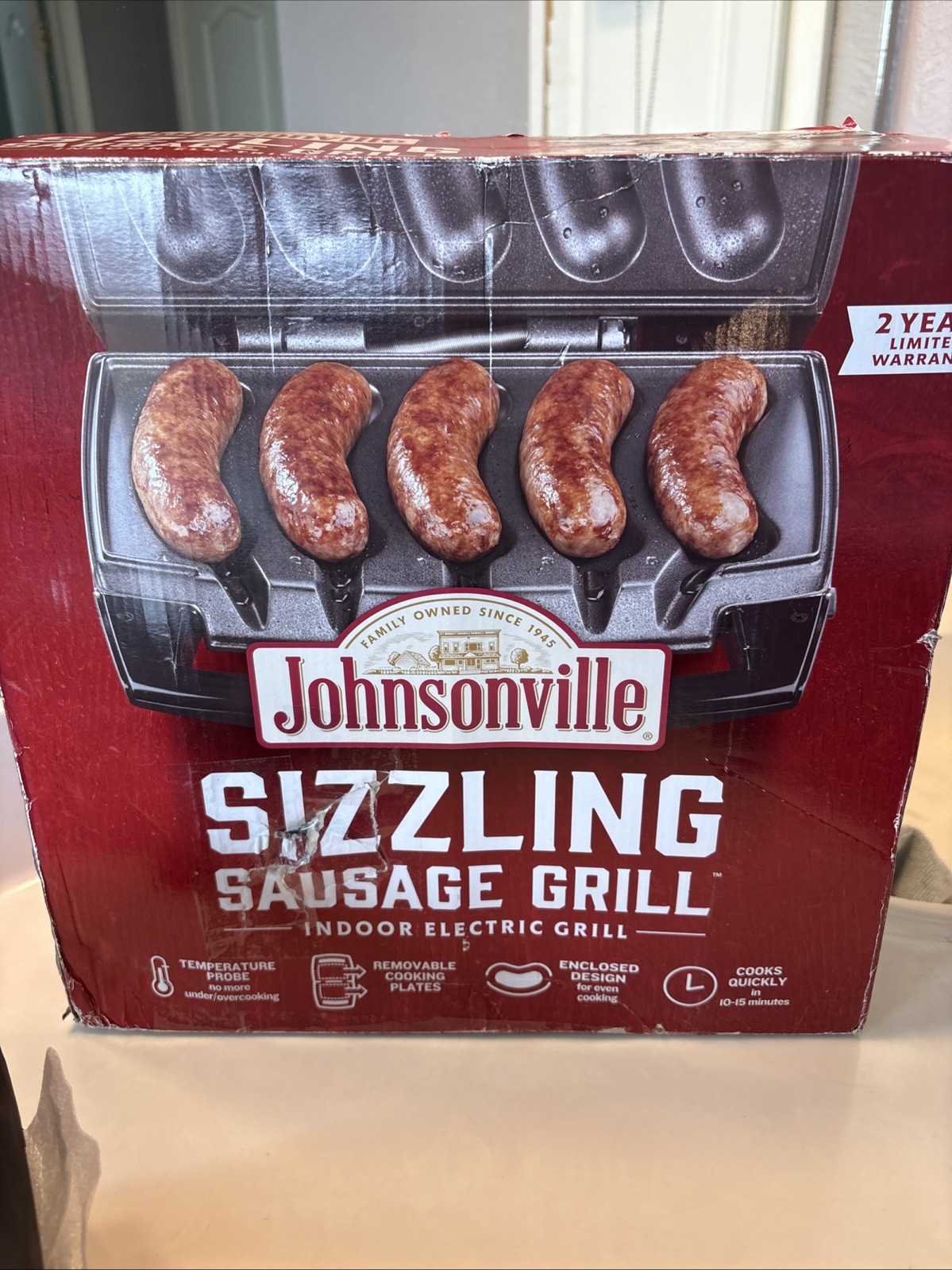 Johnsonville BTG0498 Sizzling Sausage Indoor Electric Grill – Black