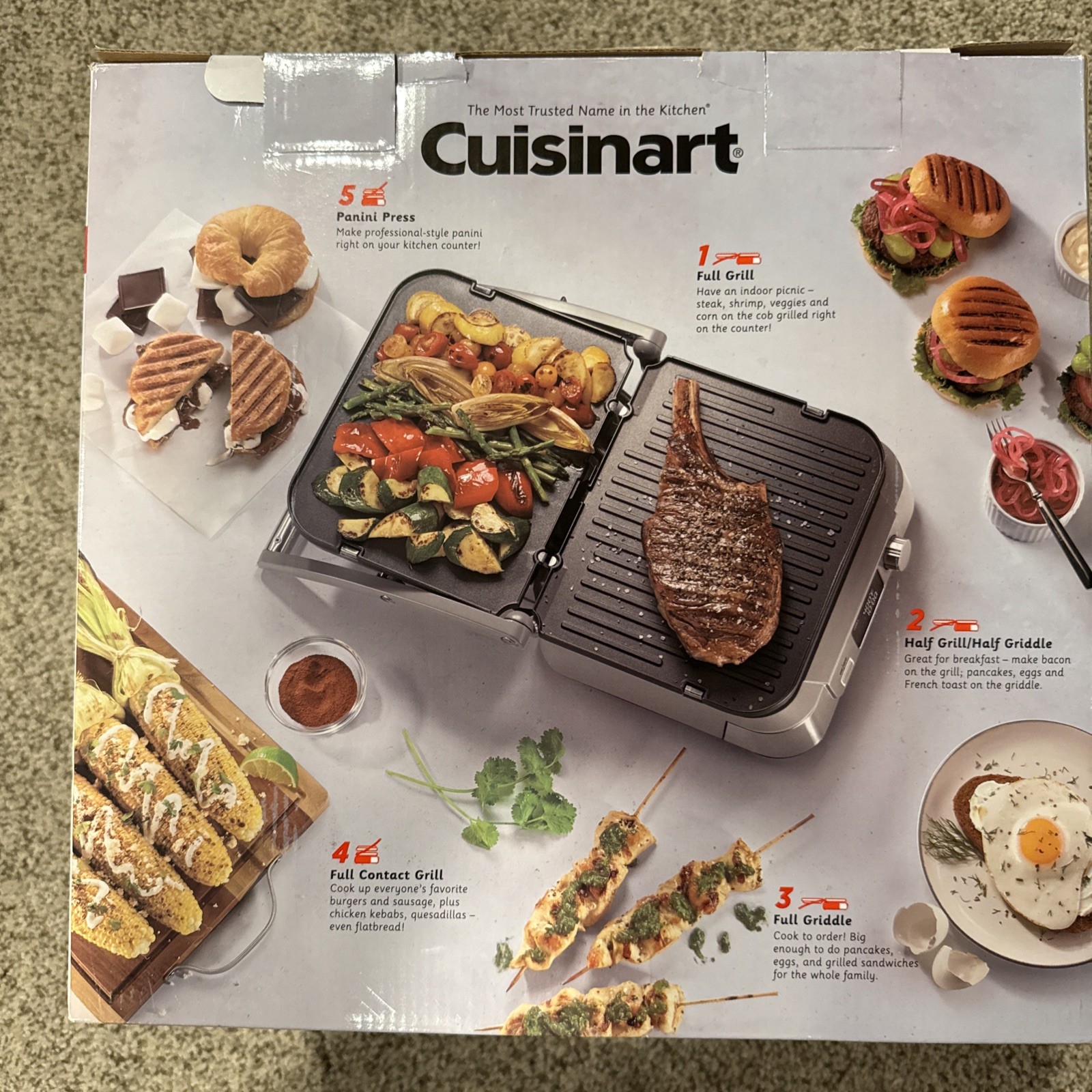 Cuisinart Griddler Five Electric Grill and Griddle New