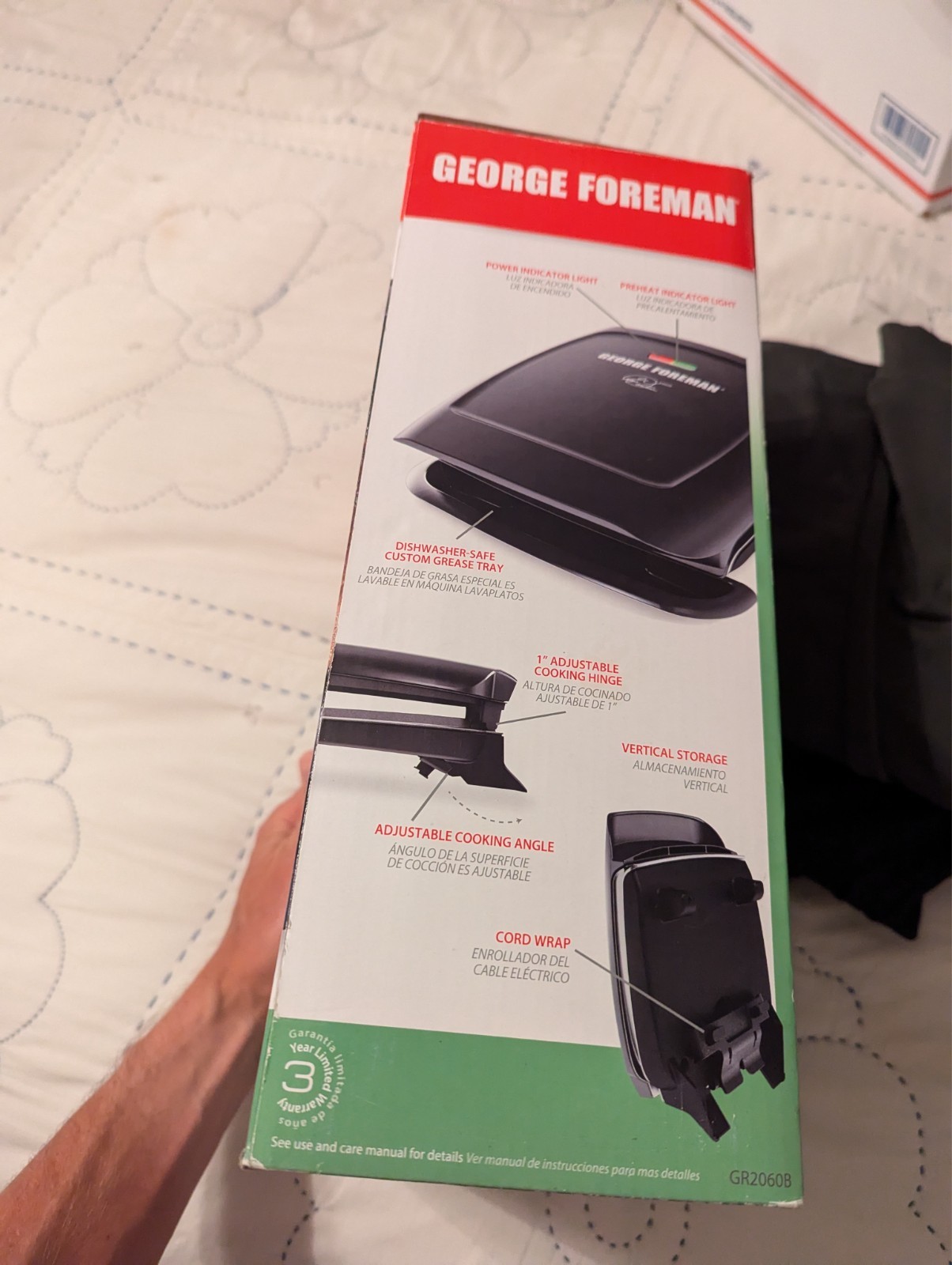George Foreman 4-Serving Grill and Panini Press GR2060B – New