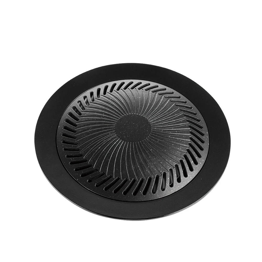 Korean 10Inch Grill Pan for Indoor Cooking Non-Stick Griddle Plate Smokeless Bar
