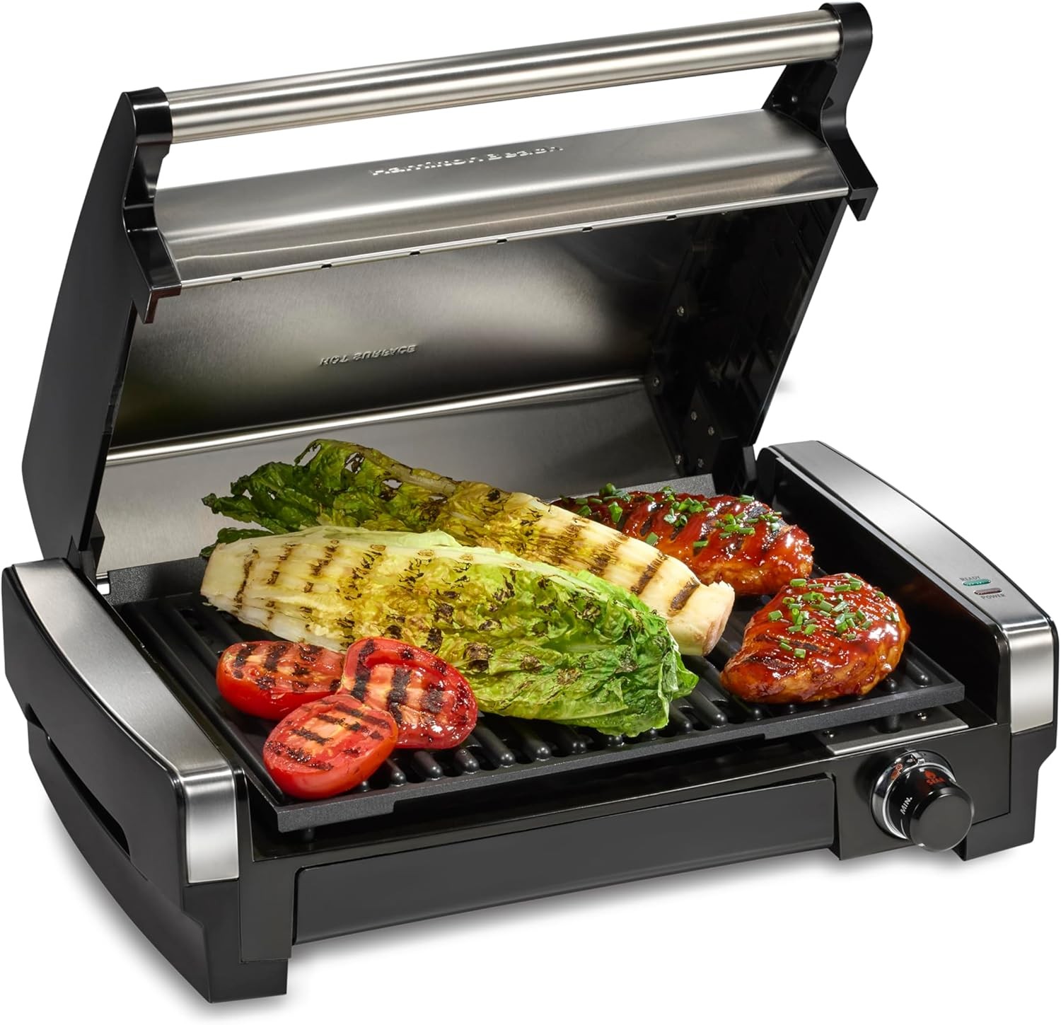 Electric Indoor Searing Grill W/ Viewing Window & Adjustable Temperature Control