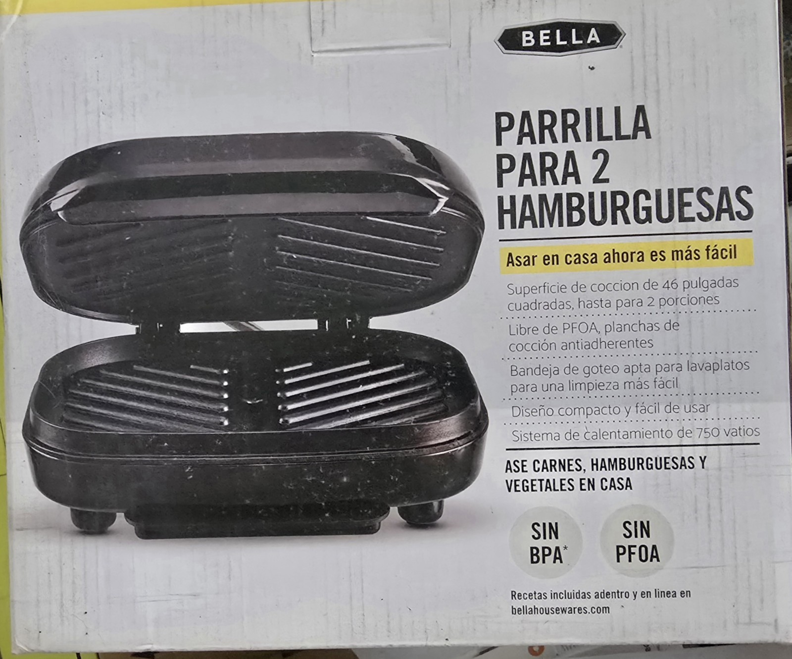 New Bella 2 Burger Electric Grill 17171