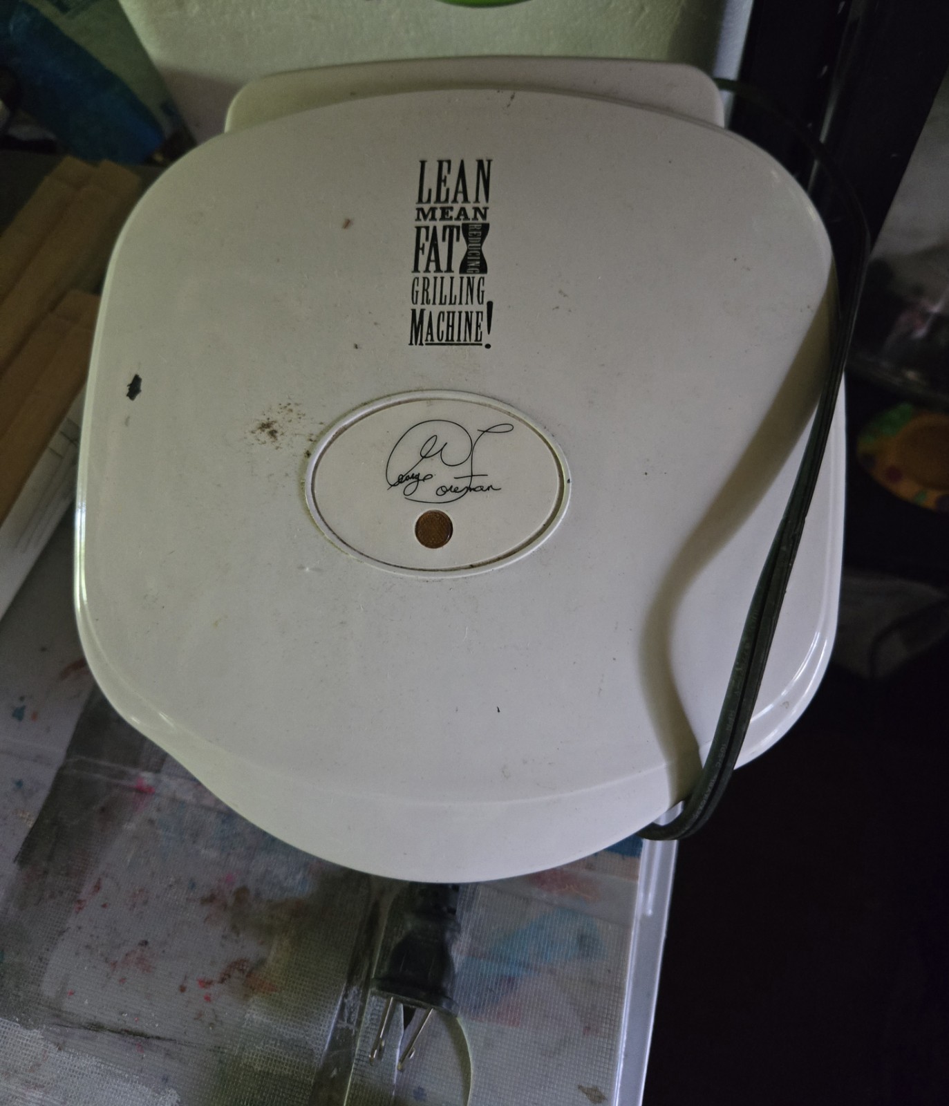 George Foreman Grill Lean Mean Fat Reducing Grilling Machine GR-10A White Tested
