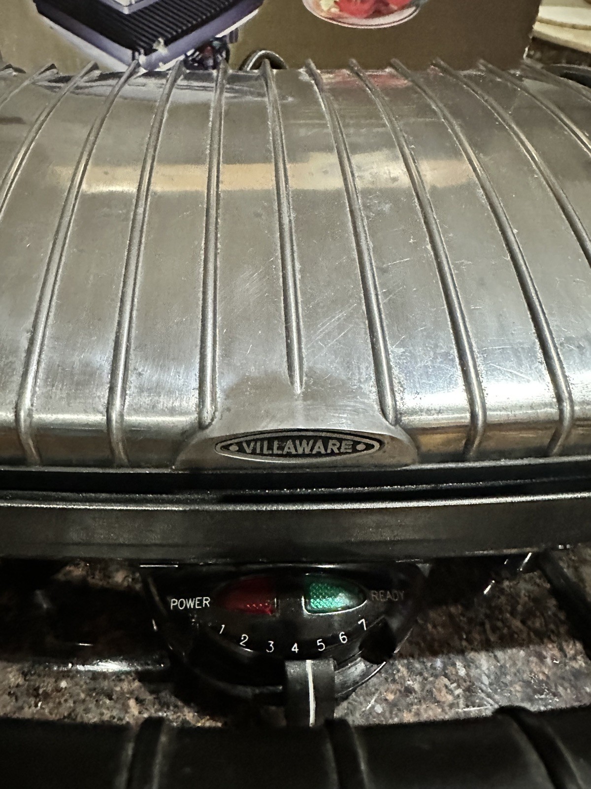 Villaware Uno Panini Grill Press Sandwich Maker Model 2160 Clean