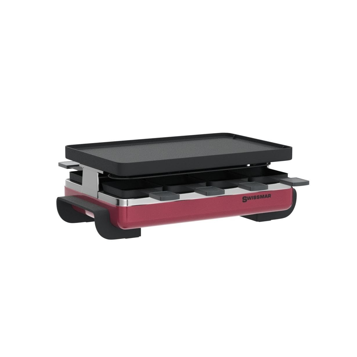 Swissmar Classic 8-Person Electric Raclette Grill Red 1200W Reversible Crepe Top